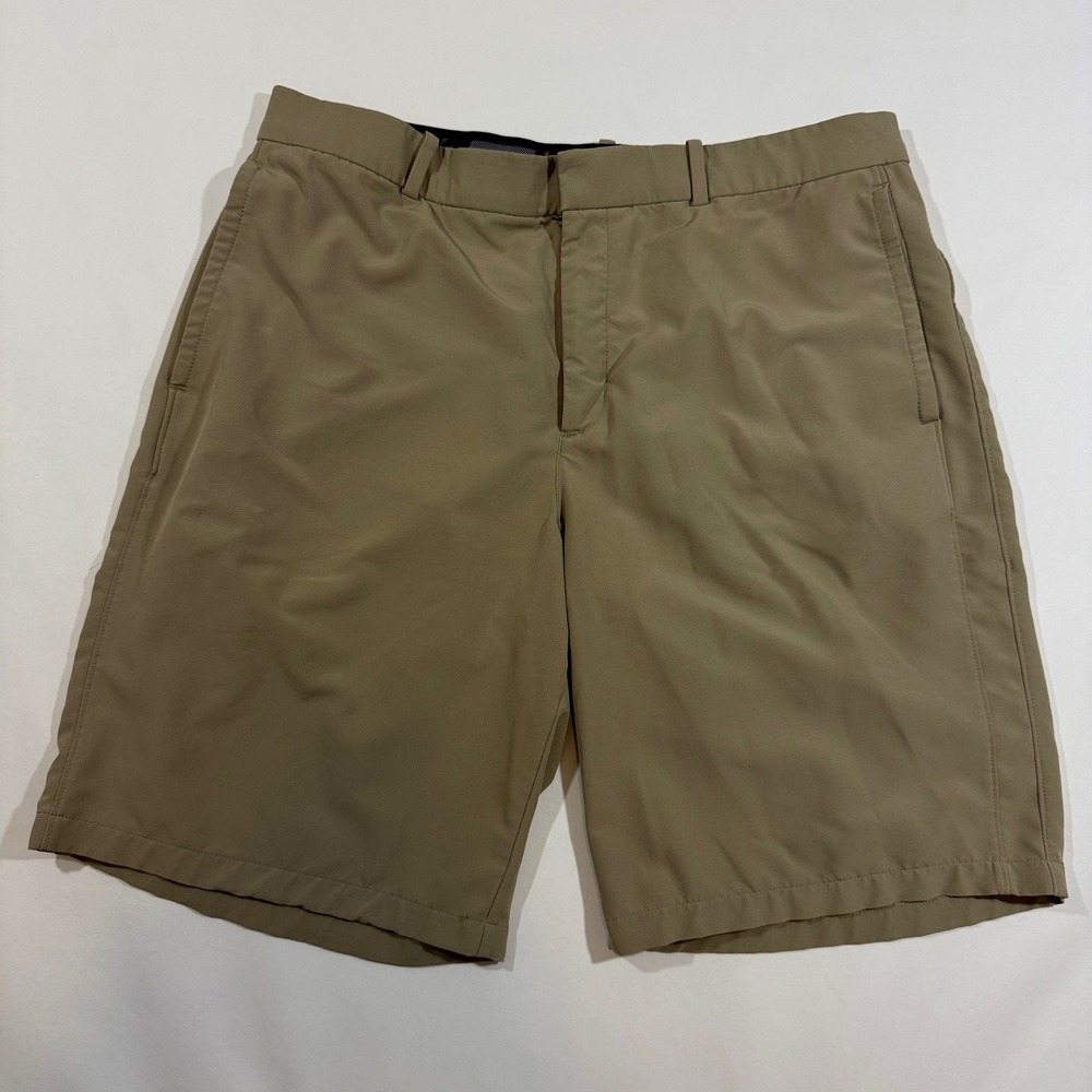 Nike Golf Shorts Men 36 Khaki Tan Dri-FIT Flat Front Performance AJ5495-294